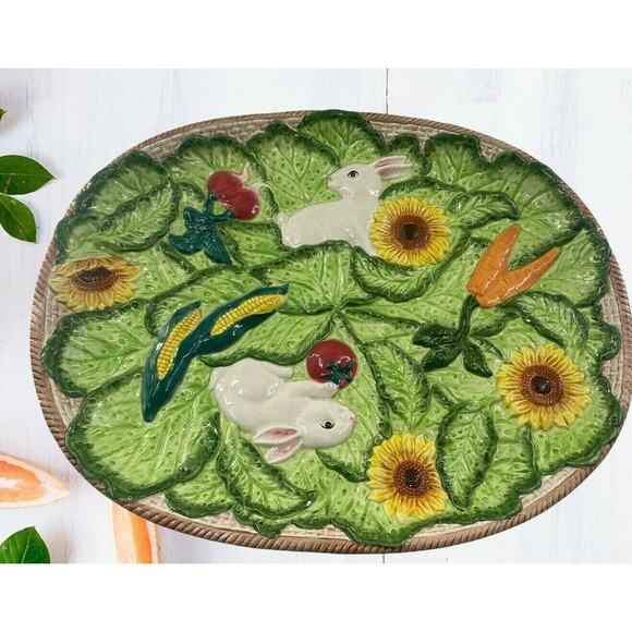 Vintage Bunny Lane Bunny EASTER Extra Large Platter The Strata Group 22.5"x17" - Picture 1 of 12